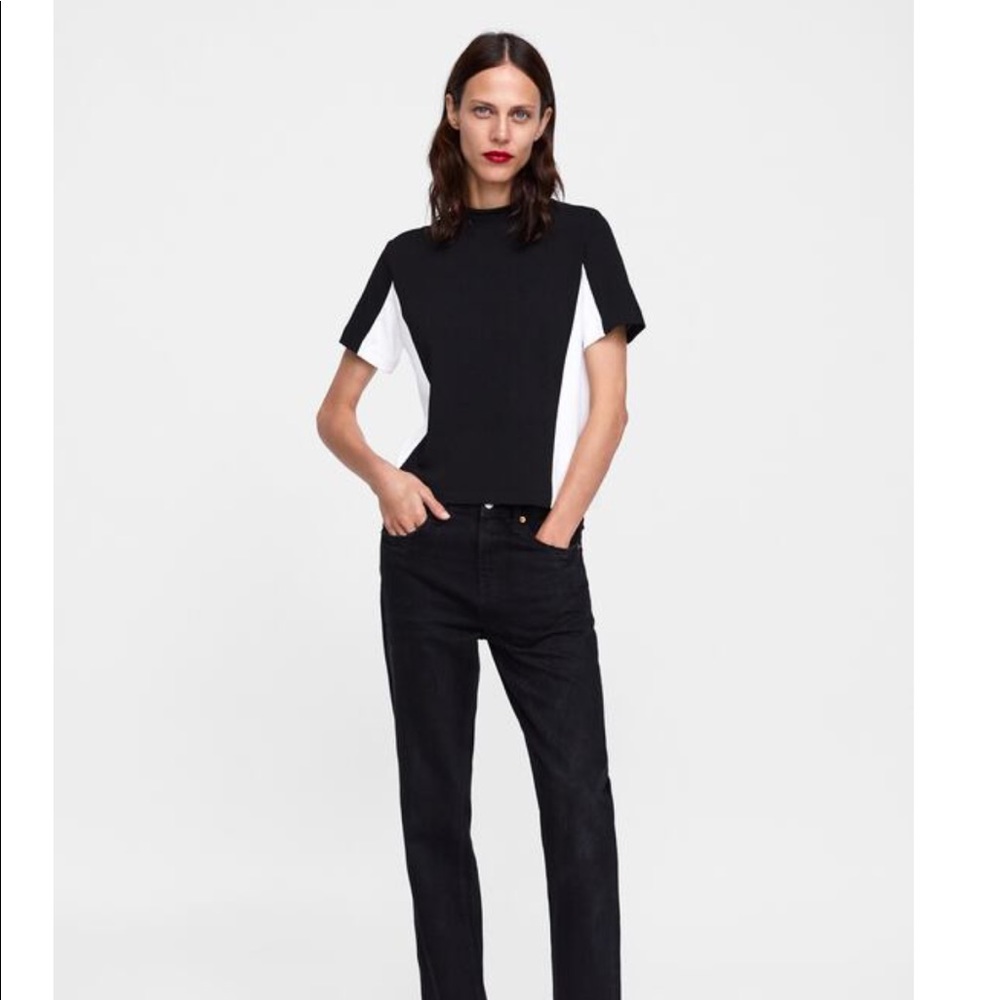 Vici Zara Women Black White Top